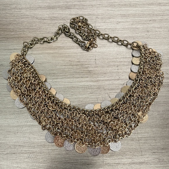 Gold & silver statement necklace - Picture 4 of 4